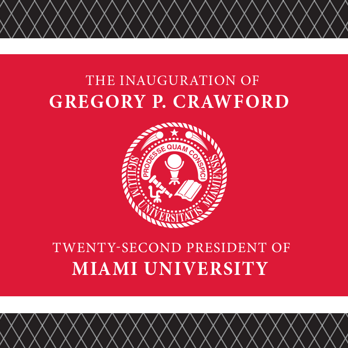 The inauguration of Gregory P. Crawford, twenty-second president of Miami University