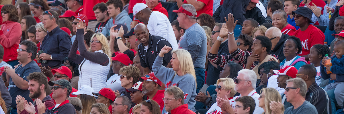 Families enjoy a Miami football game