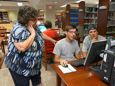Students work on language translation