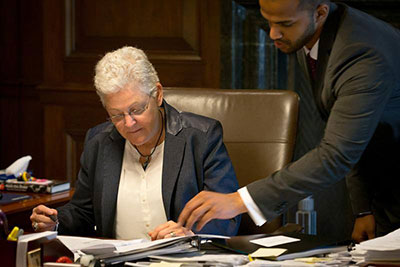 Kevin Samy pictured with Gina McCarthy of the U.S. Environmental Protection Agency.