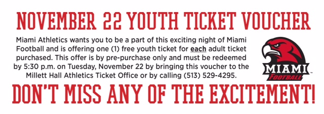 Youth ticket voucher needed for discount.