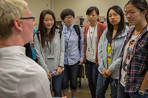Kristen Williams working with students from China