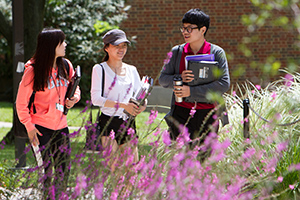 Global partners students outside