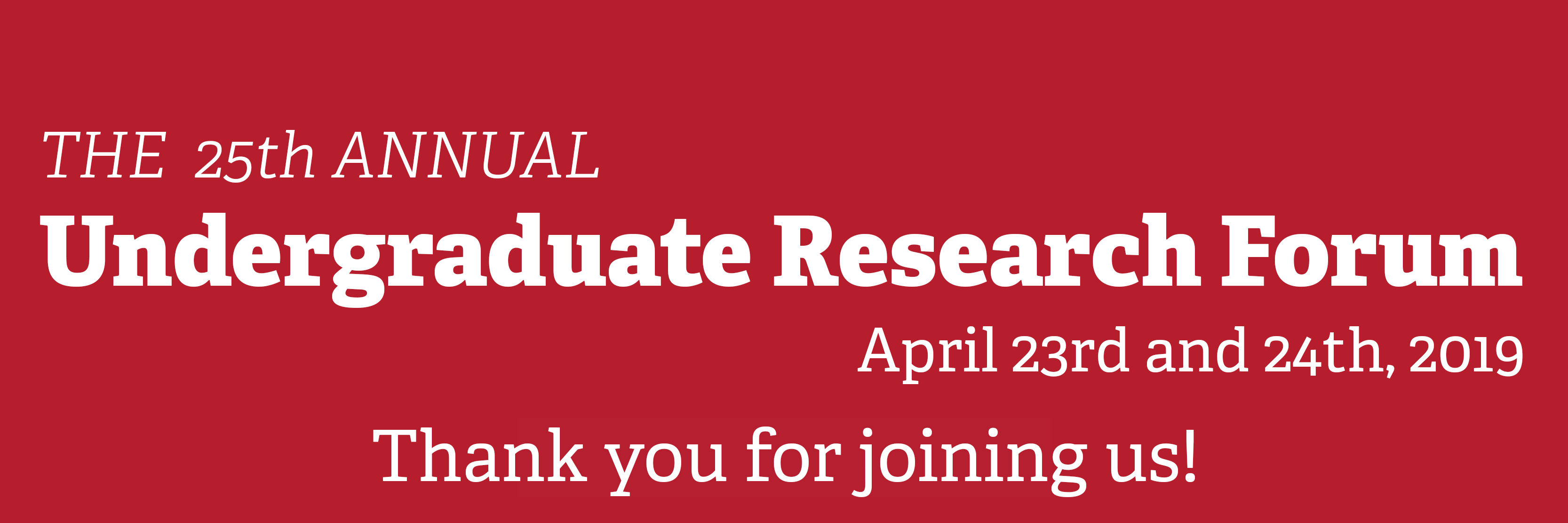 Save the date for the Undergraduate Research Forum now
