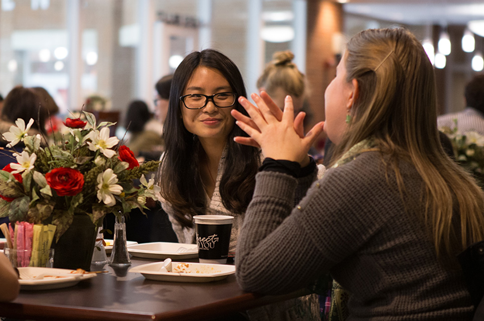 Little touches go a long way to making you feel like you're at home, in our dining halls.