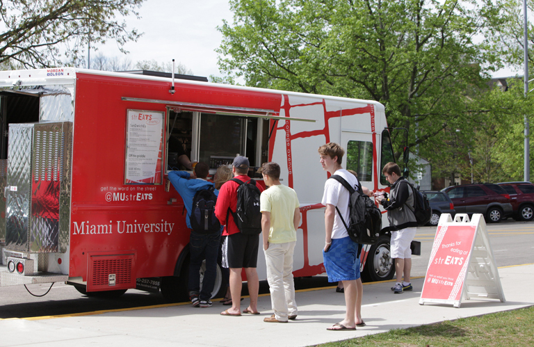 Have food, will travel. Grab a quick bite to eat from the MU strEATS mobile dining truck.