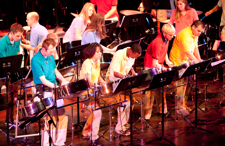 Our Steel Band is one of the few university bands to have released professional-quality recordings. Catch them performing at one of numerous settings including on-campus concerts, summer park venues and in-school outreach programs.
