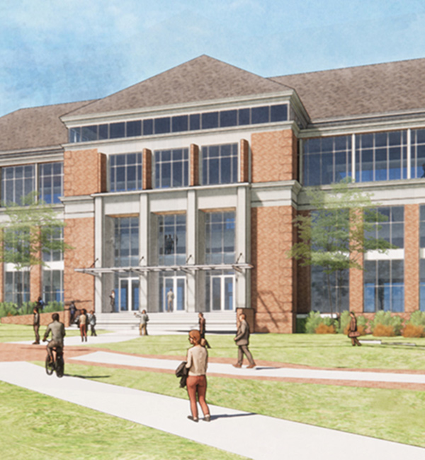 Rendering of the Richard M. McVey Data Science Building