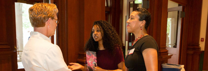 Professor and students at Business Quotient launch, FSB