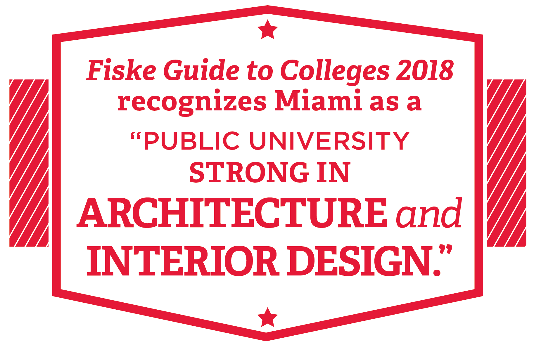 Fiske Guide to Colleges 2018 recognizes Miami as a 'major university strong in architecture and interior design'