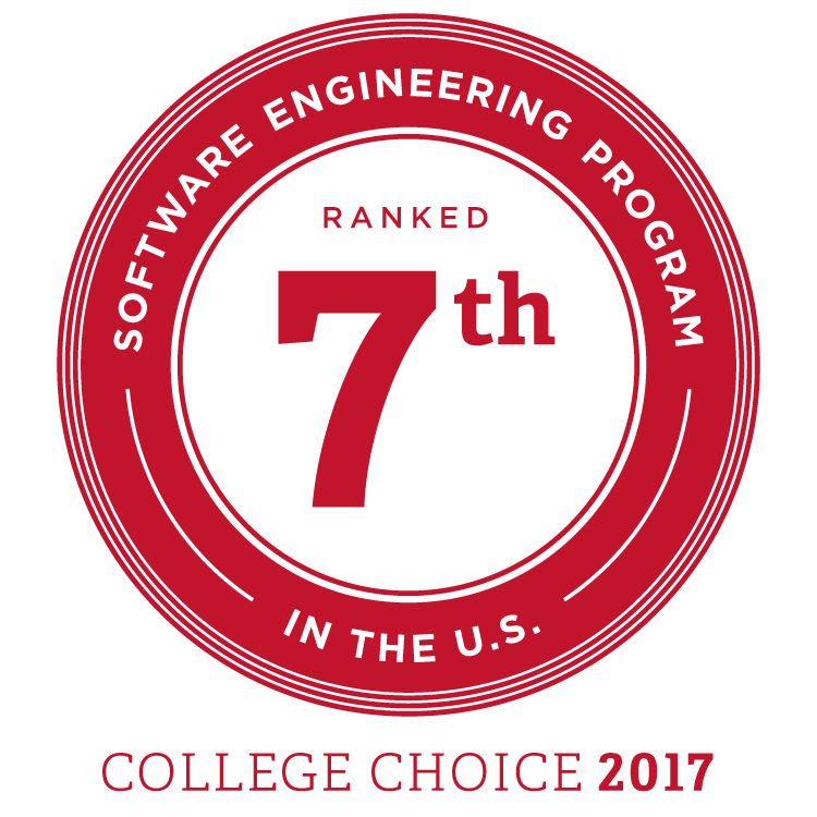 Software engineering program ranked 7th in the US. College Choice 2017