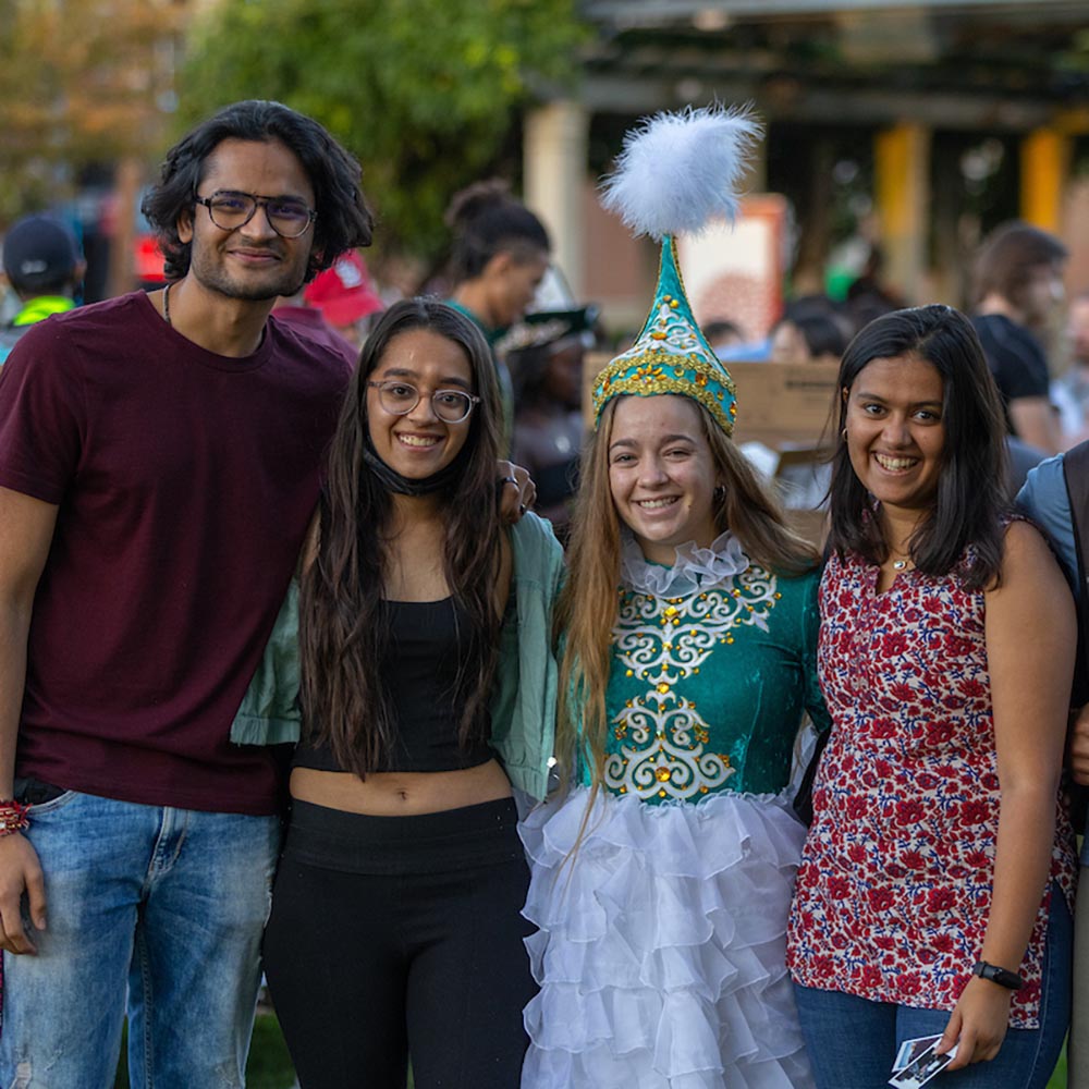 A group of Miami international students
