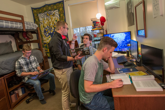Students in residence hall provided by Campus Services Center