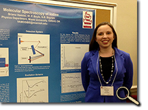 enlarged photo of Briana Vamosi and research poster