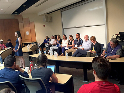 Brooke Spangler introduces Psychology's Alumni Advisory Board.