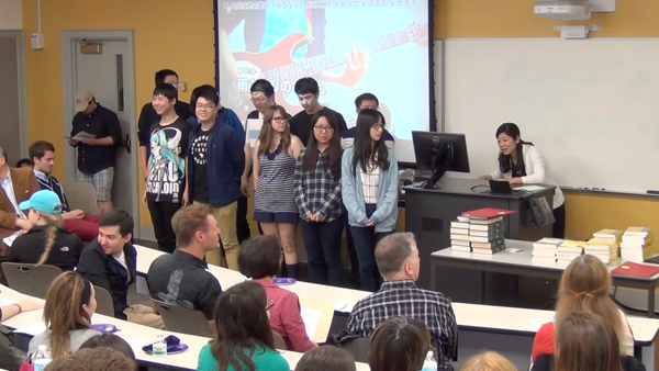 Japanese students sing their song