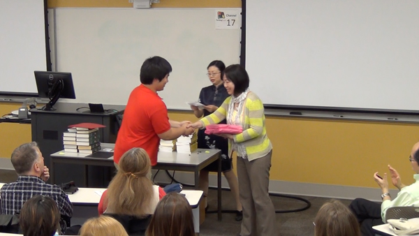 Students receive the Outstanding Student Awards