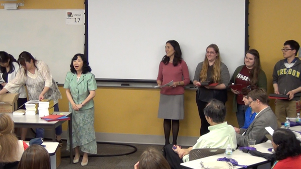 Students receive the Outstanding Student Awards