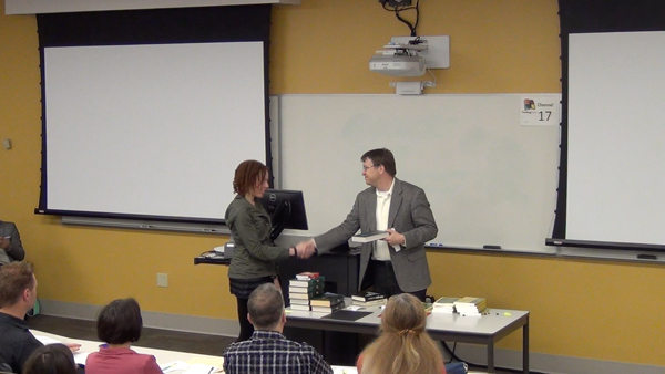 Students receive the Outstanding Student Awards
