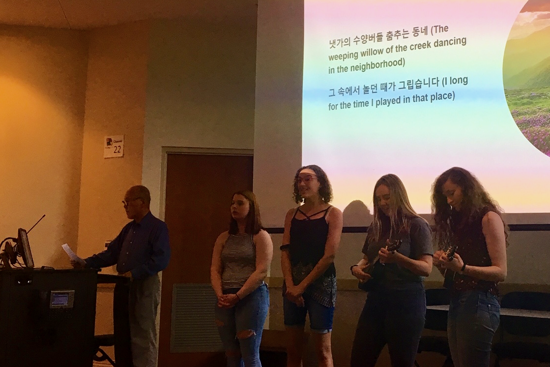 Students in Korean perform "Spring in my Hometown"