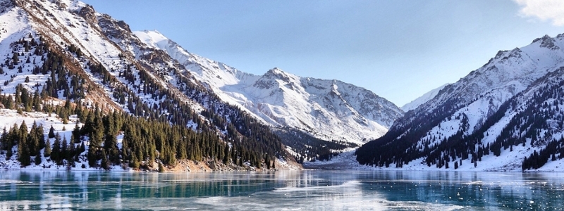 Icy mountains in Kazakhstan.