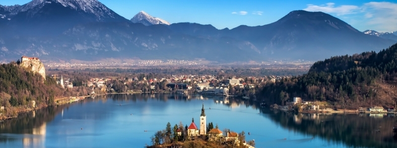 The mountains and valley of Slovenia