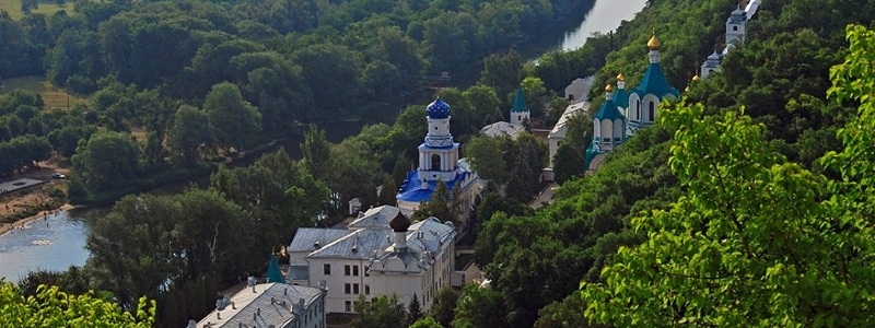 Colorful buildings in a mountainous region of Ukraine