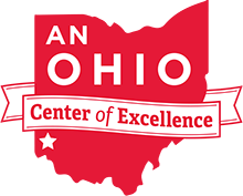State of Ohio with text an Ohio Center of Excellence