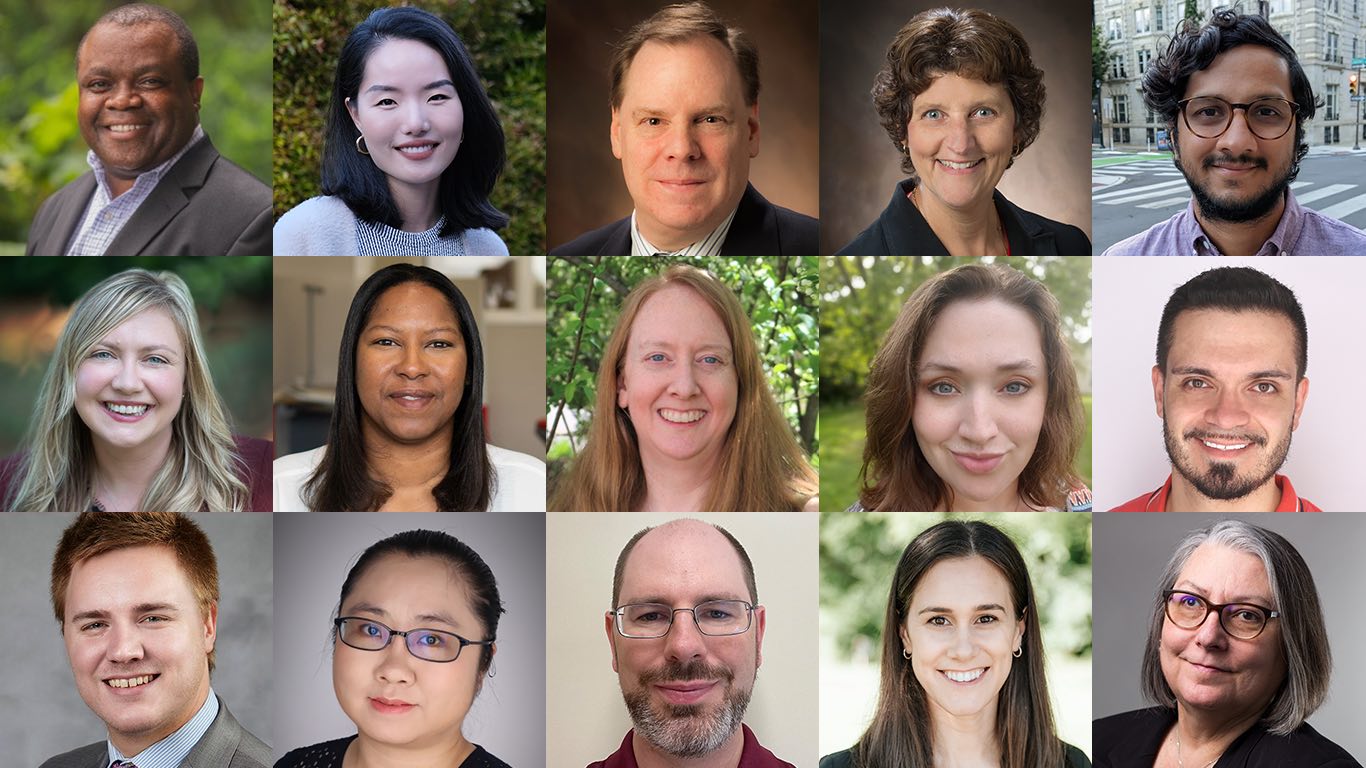 Collage of new faculty headshots
