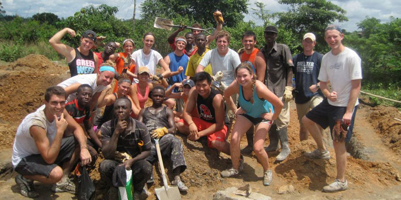 Students and faculty in Ghana