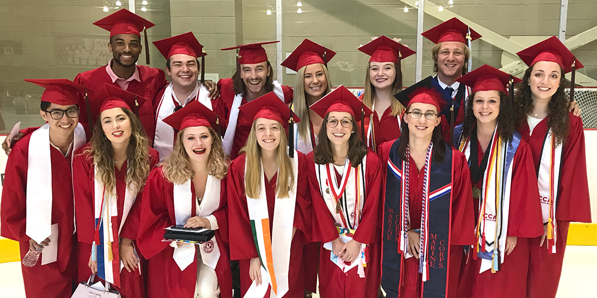 Theatre students at graduation ceremony