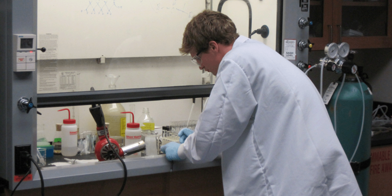 Student in a chemical engineering lab