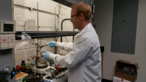 Professor Jason Berbersch working in a lab