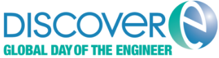 logo with the words Discover global day of the engineer