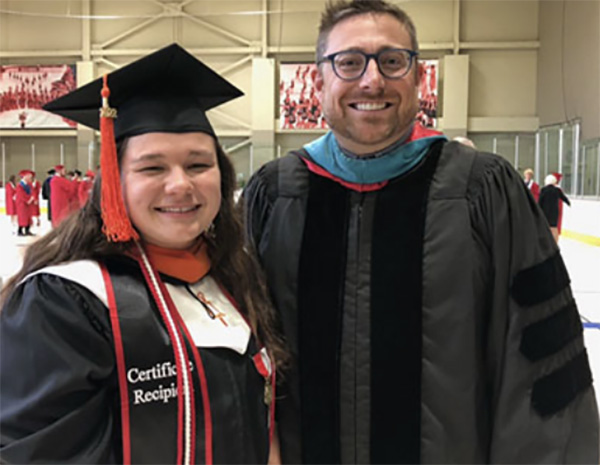 Rachel Duke, graduating student, and Olive CEO Sean Lane, spoke during the recognition ceremony.