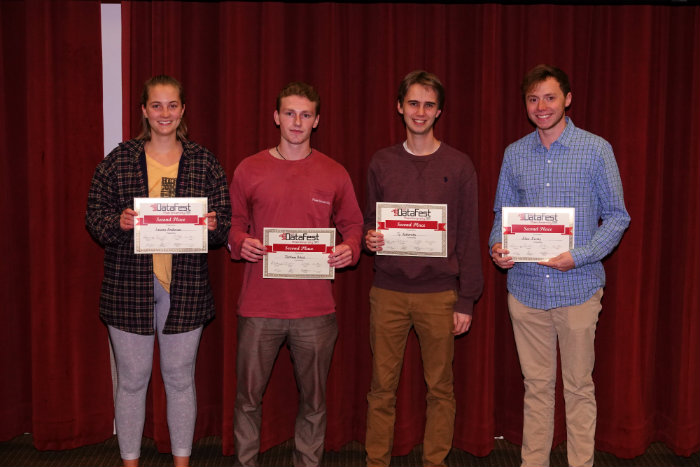 DataFest winners holding their awards