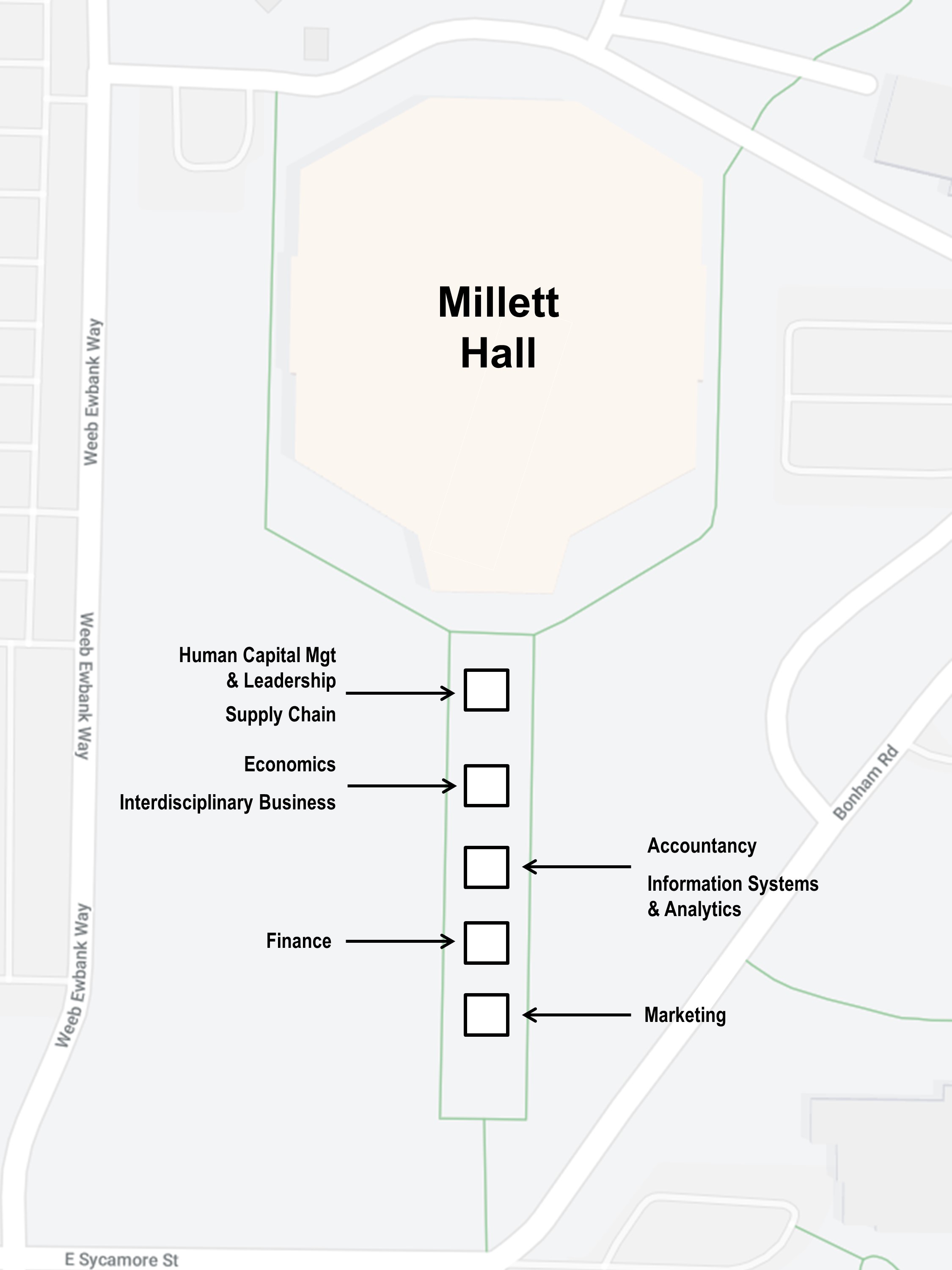 Tent location for name card distribution 2018 divisional recognition ceremony millet hall - map showing where tents will be located