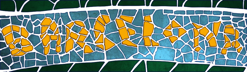 Barcelona spelled out in glass