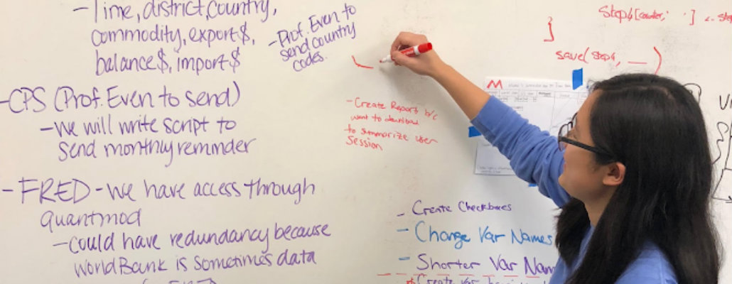 student working