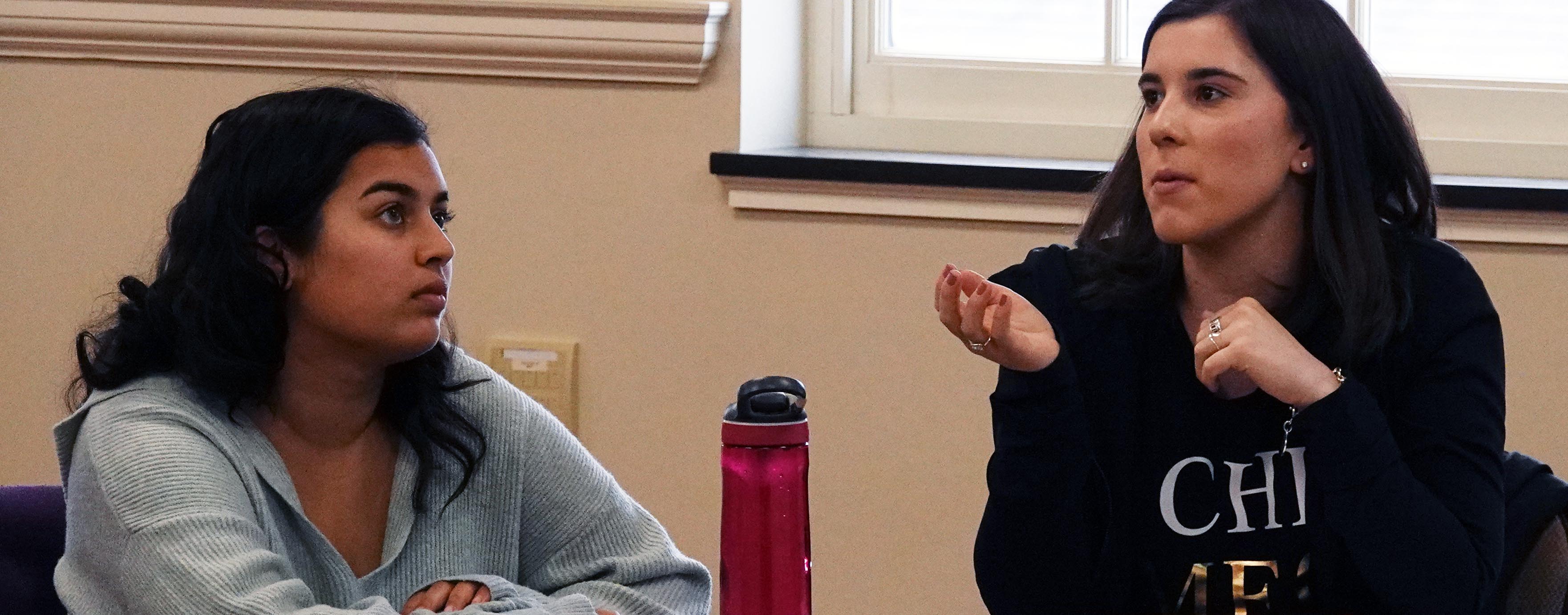 Students talking in class