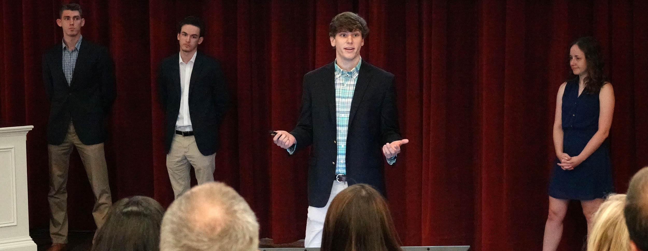 Student gives final presentation to Cintas executives