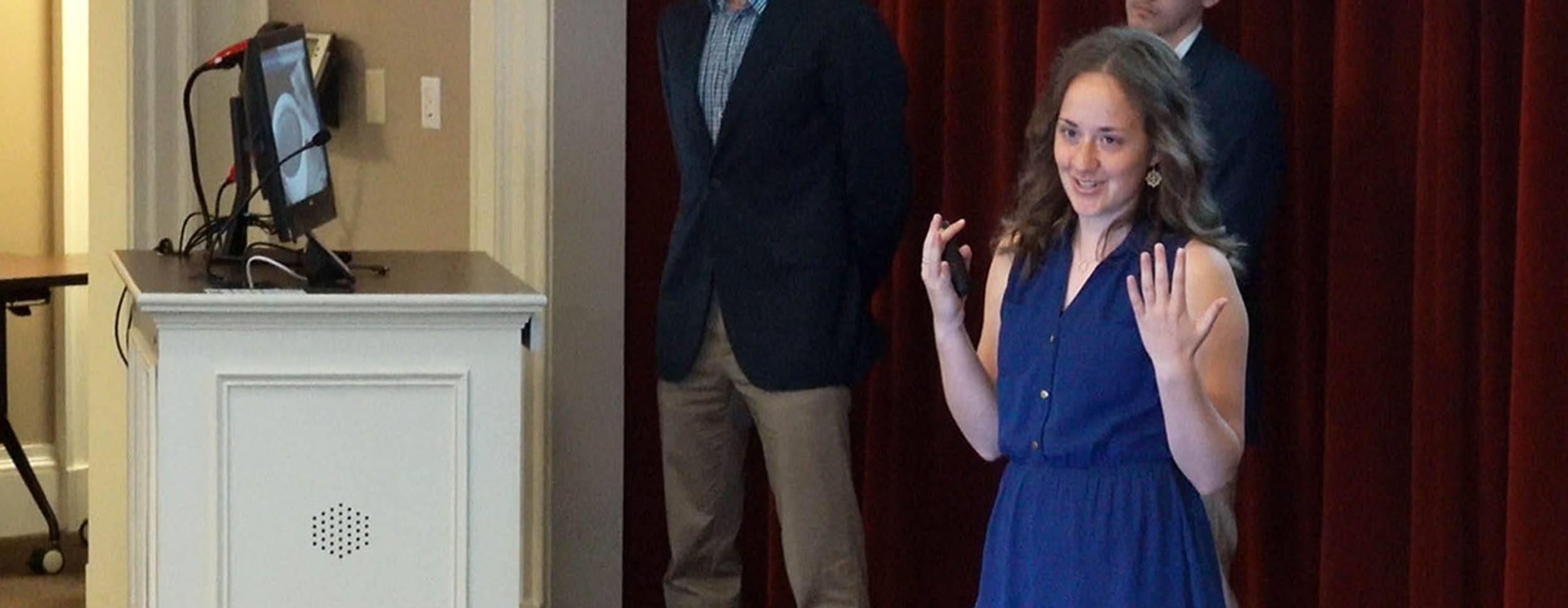 Student gives final presentation to Cintas executives