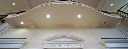 Front of Taylor Auditorium, looking up