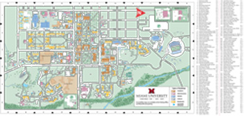 Campus map with legend