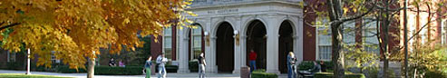 Students outside Hall Auditorium