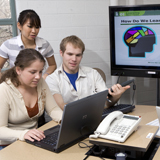 Students collaborating in lab