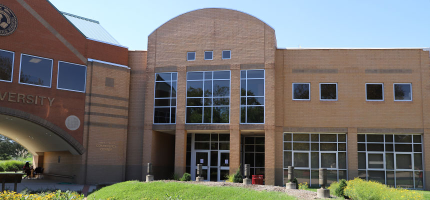 Outside entrance of the Harry T. Wilks Conference Center