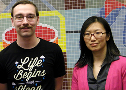 From Left: Recent Miami Grad Aaron Smigielski and Assistant Professor of Geography Dr. Ziying Jiang