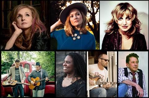 Photos of artists to perform at Miami Middletown from left:​ Top Row - Patty Griffins joins forces with Sara Watkins, and Anaïs Mitchell. Botton row - Rob Ickes play with Trey Hensley, Southern Troubadours in the Round featuring Paul Thorn, Ruthie Foster & Joe Ely.