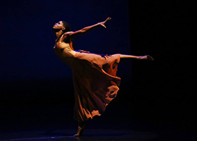 This image shows a dancer from the Dayton Contemporary Dance Company.